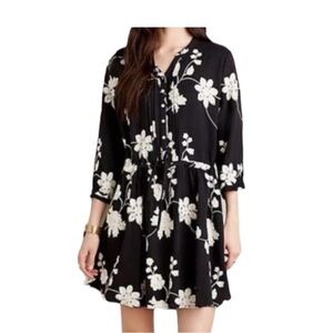 Anthropologie Isabella Sinclair Naomi Black and White Embroidered Shirt Dress